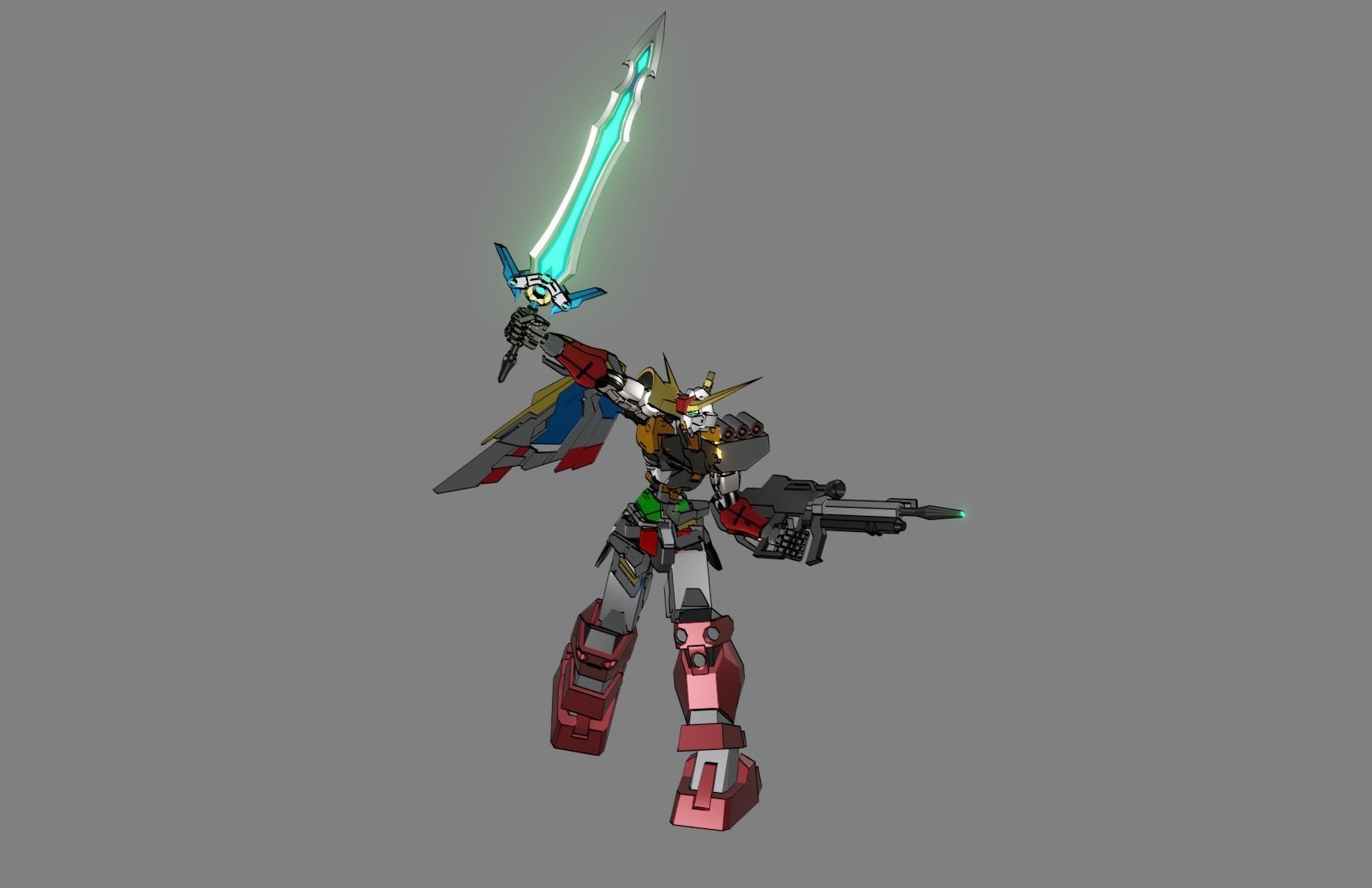 Attacker Gundam 14 A 3D model_16