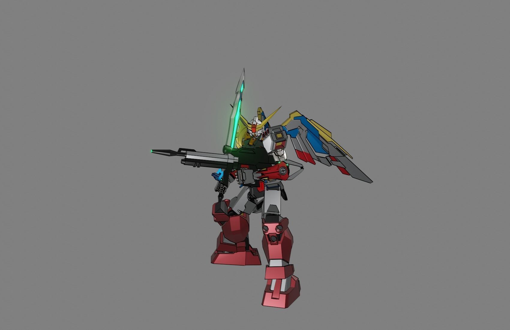 Attacker Gundam 14 A 3D model_1