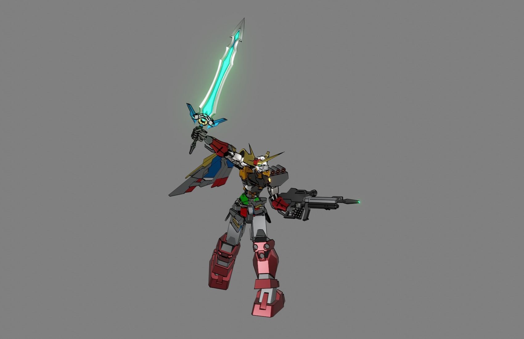 Attacker Gundam 14 A 3D model_24
