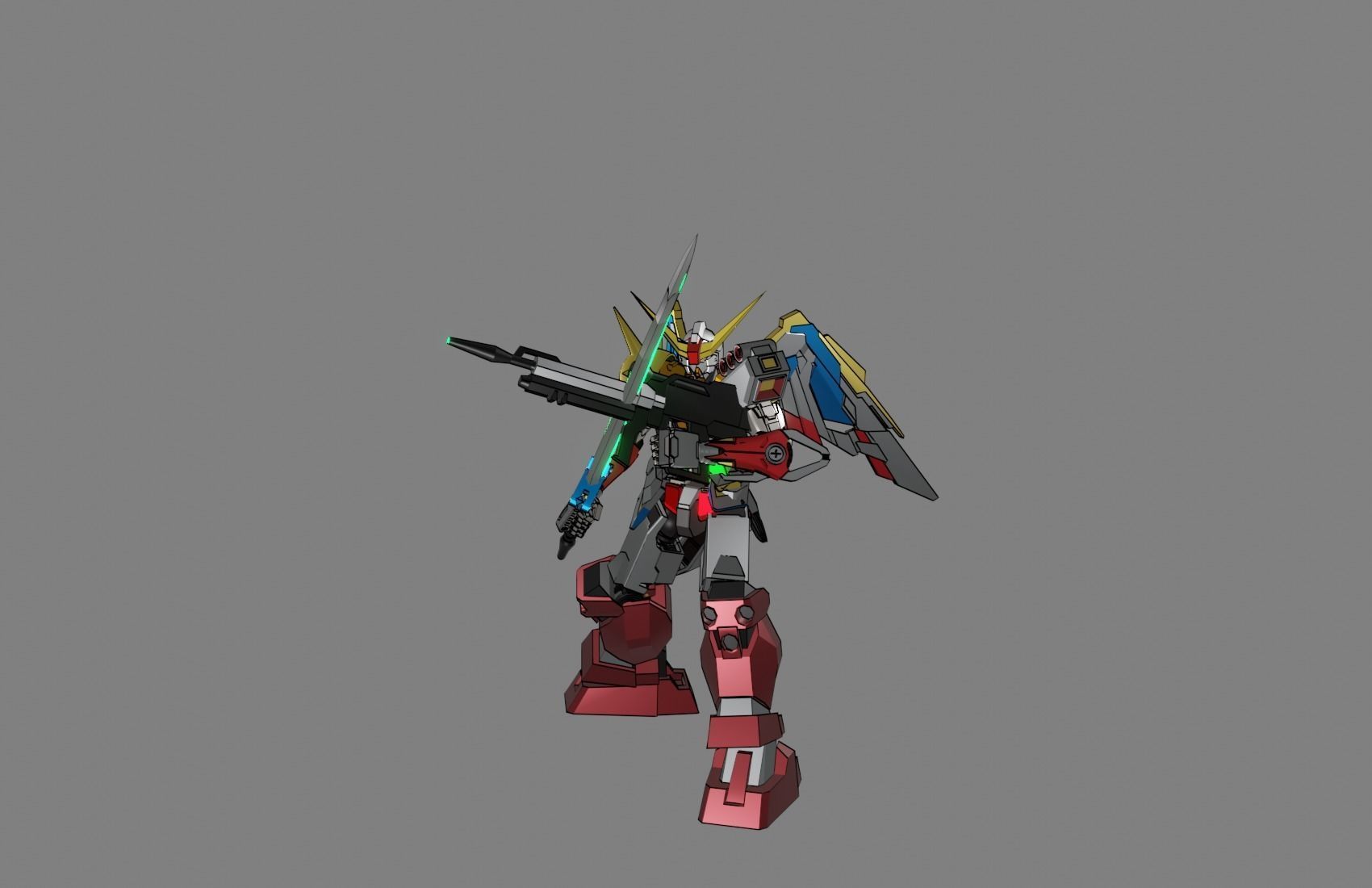 Attacker Gundam 14 A 3D model_5