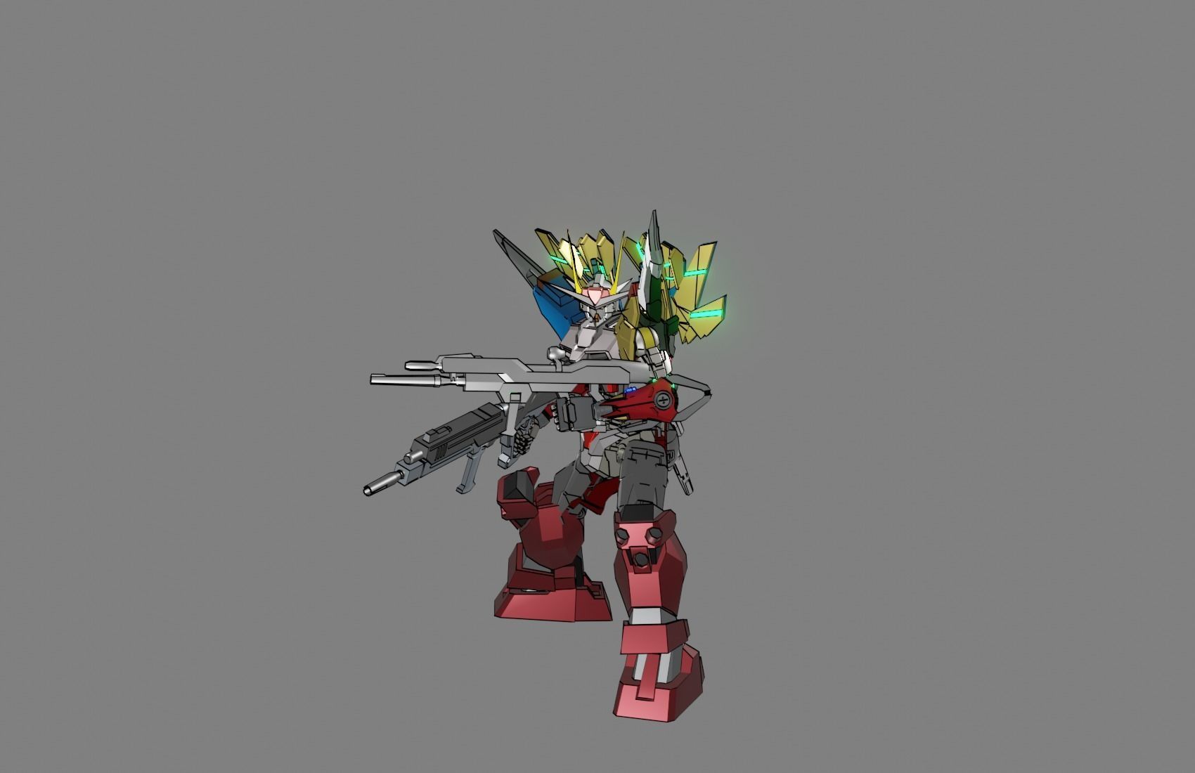 Attacker Gundam 13 A 3D model_1