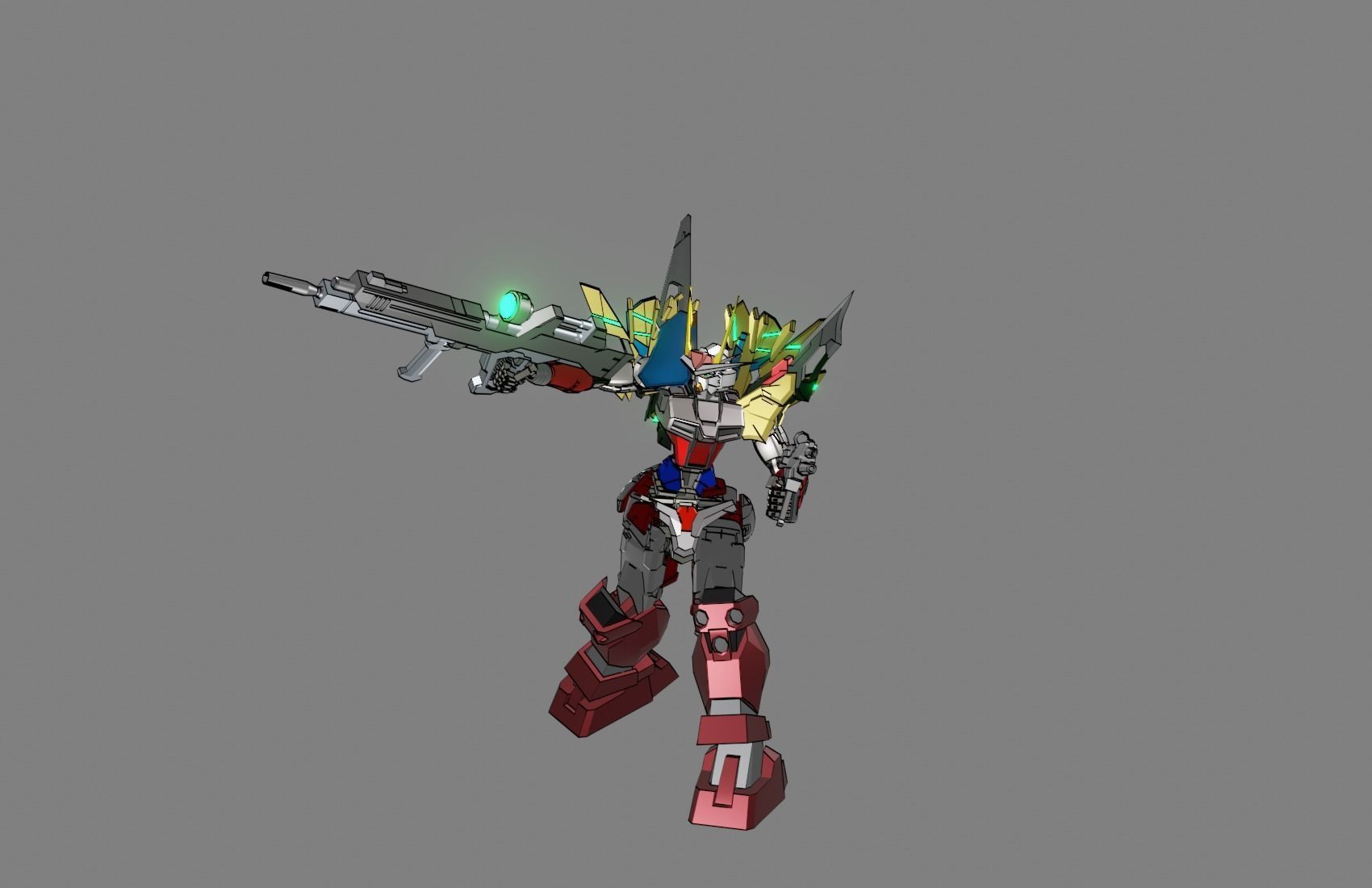 Attacker Gundam 13 A 3D model_9