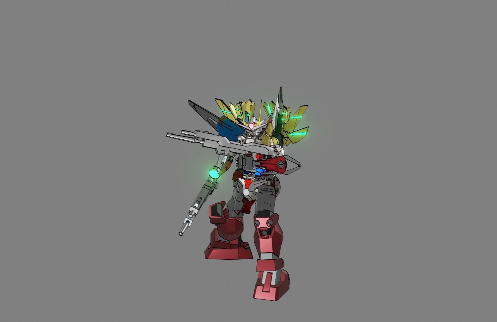 Attacker Gundam 13 A 3D model_5