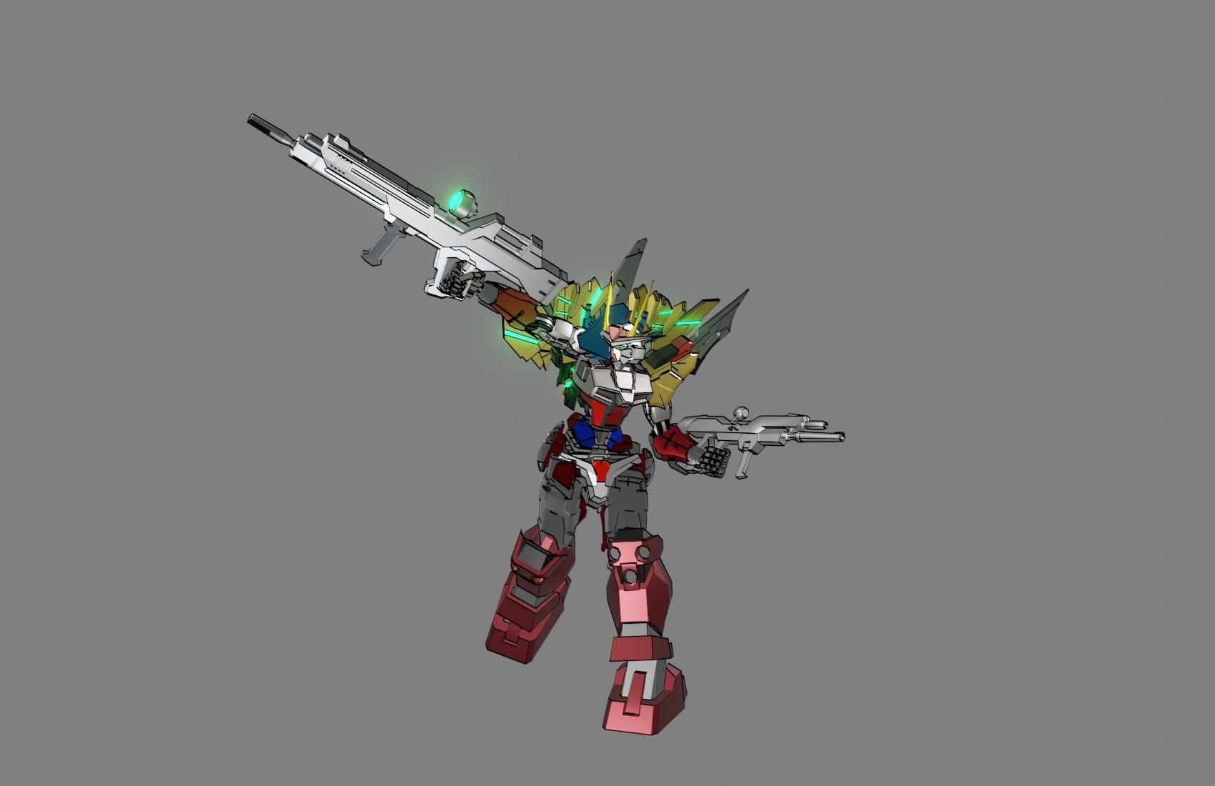 Attacker Gundam 13 A 3D model_12