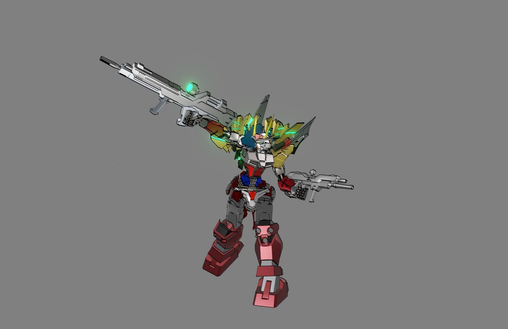 Attacker Gundam 13 A 3D model_11