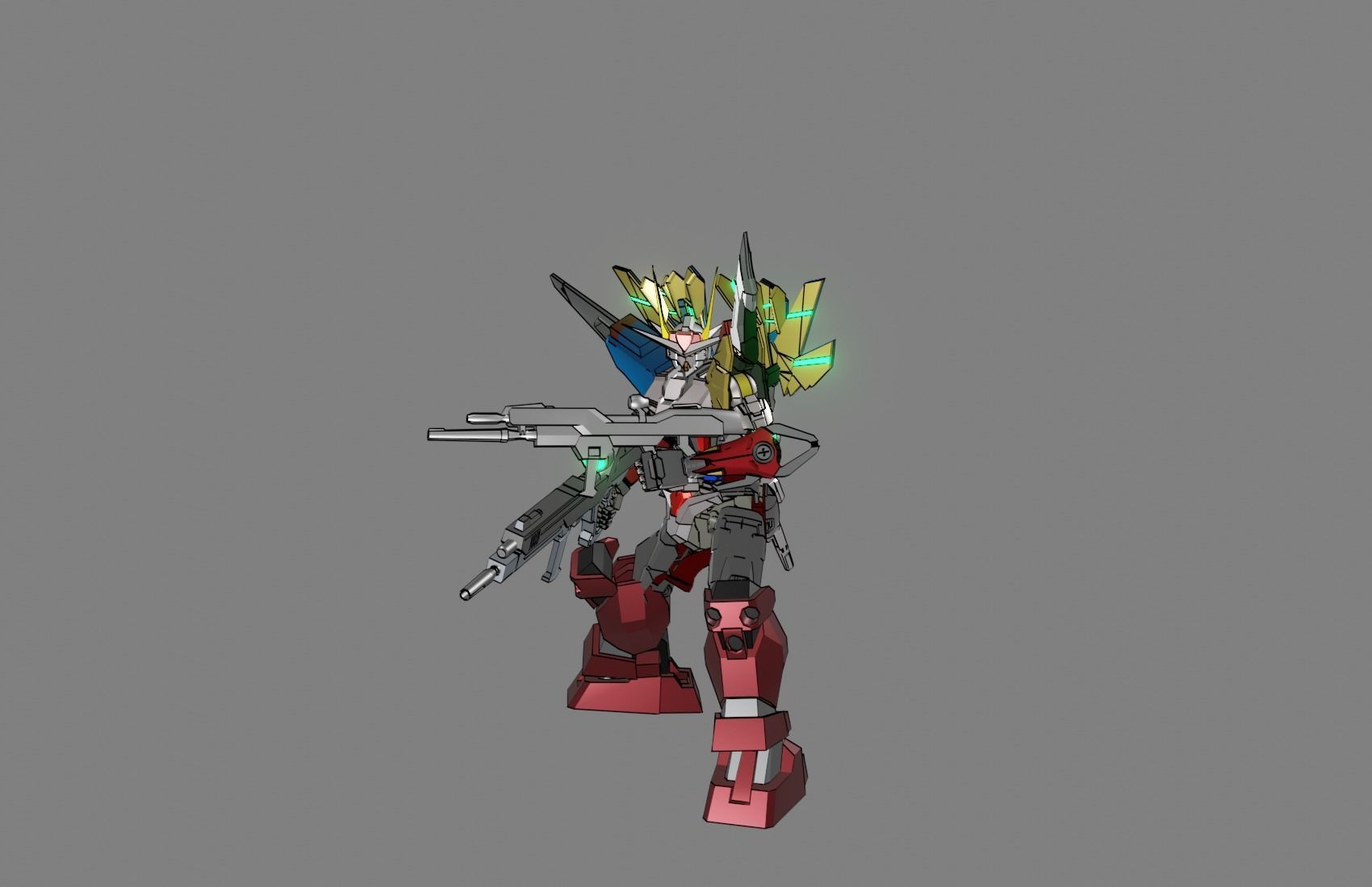 Attacker Gundam 13 A 3D model_2