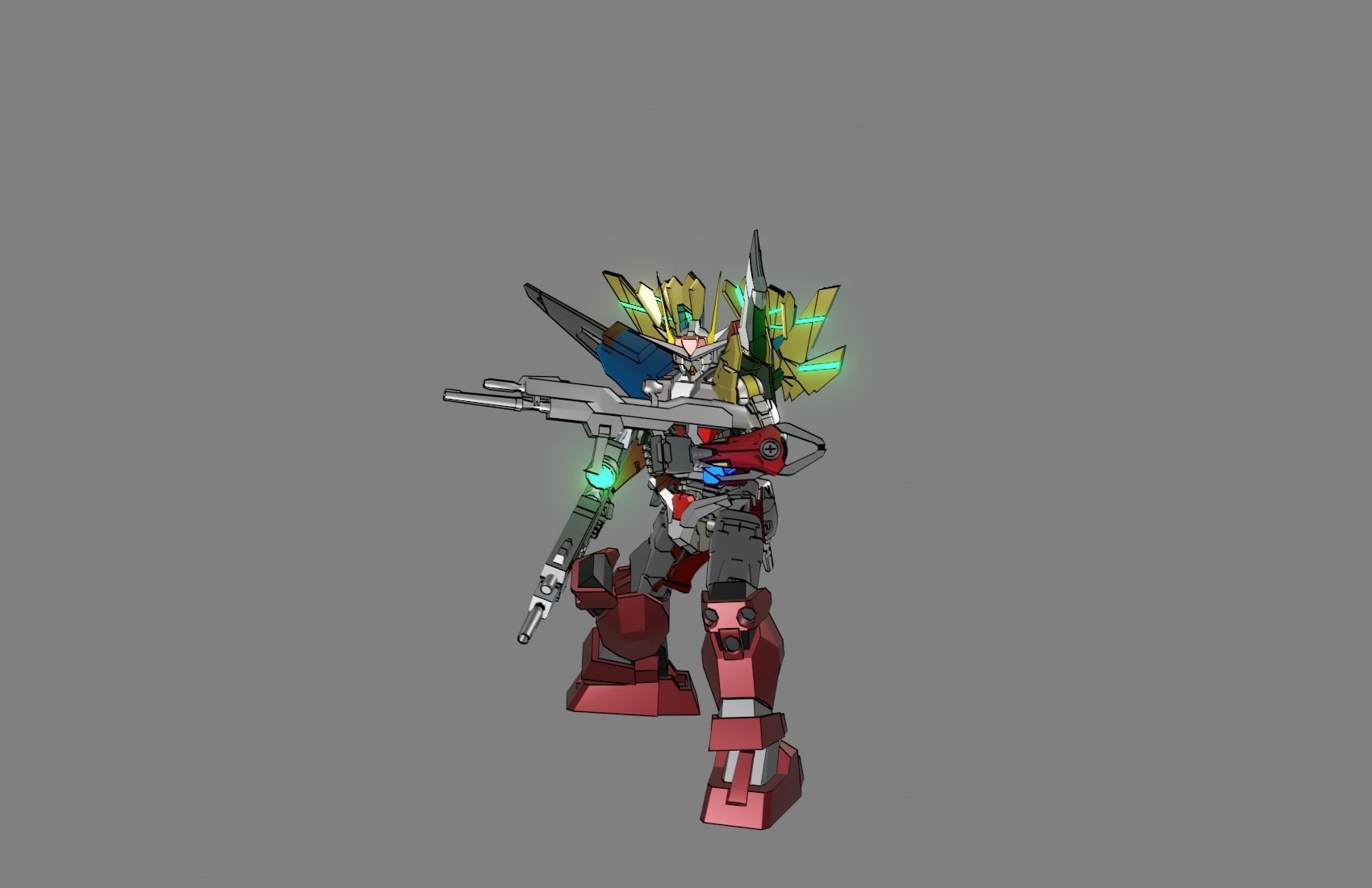 Attacker Gundam 13 A 3D model_4