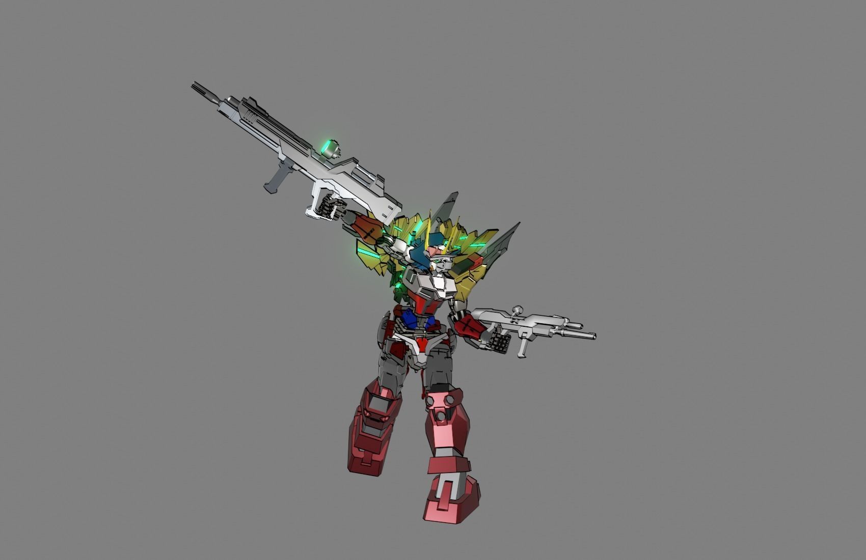 Attacker Gundam 13 A 3D model_16