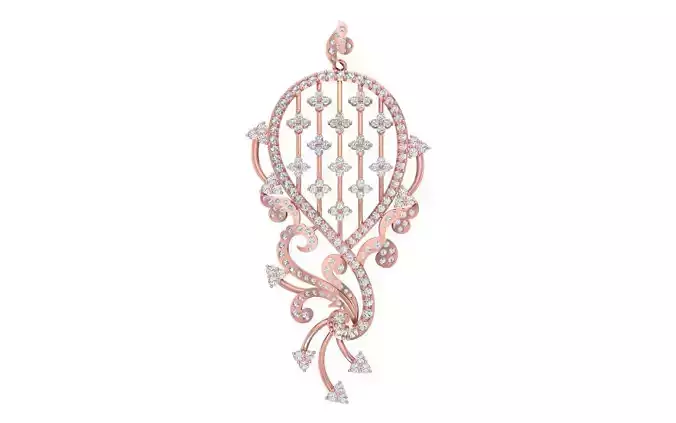 Solitaire Women Pendant 3dm STL OBJ FBX Render Details