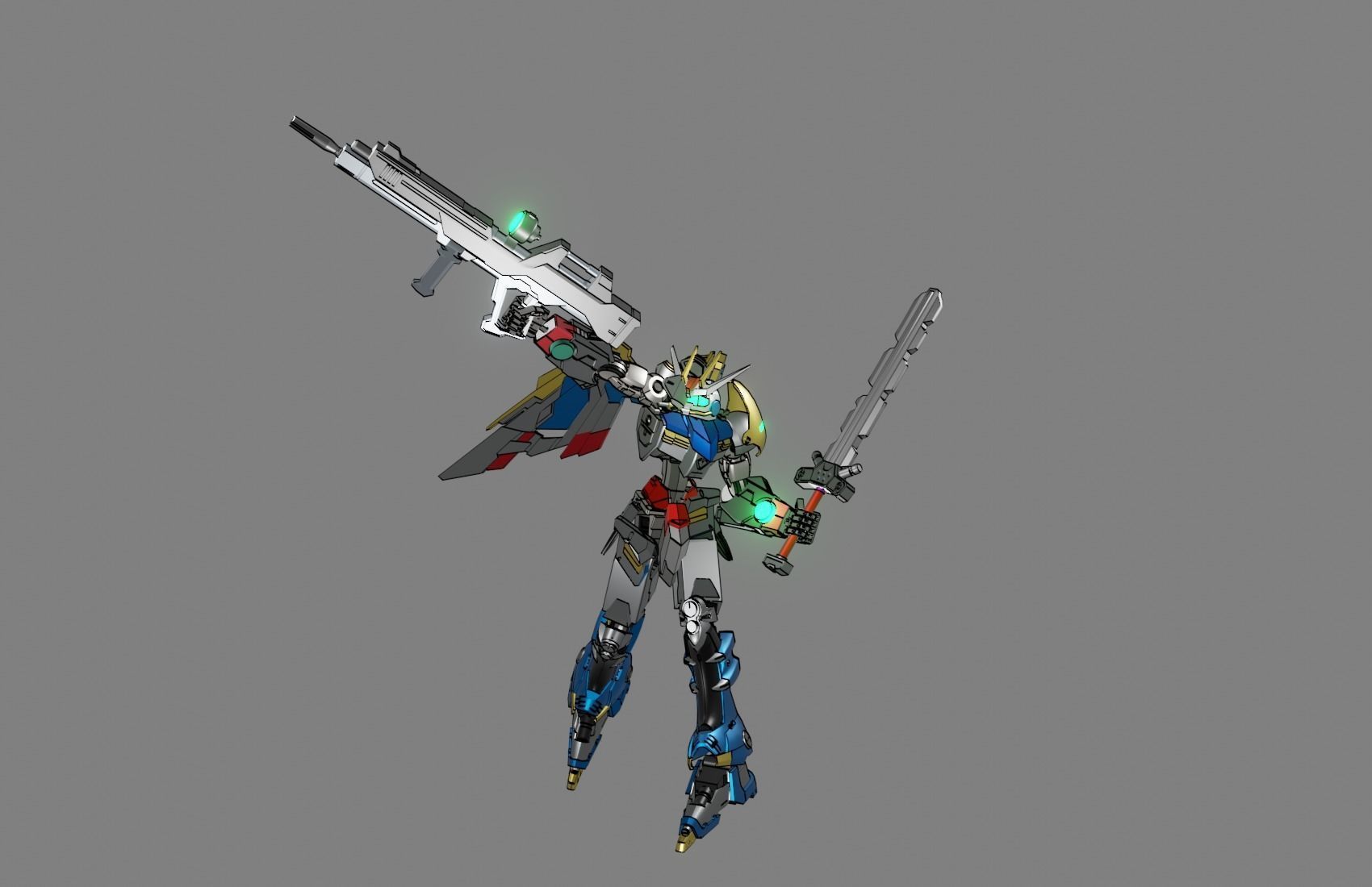 Attacker Gundam 12 A 3D model_13