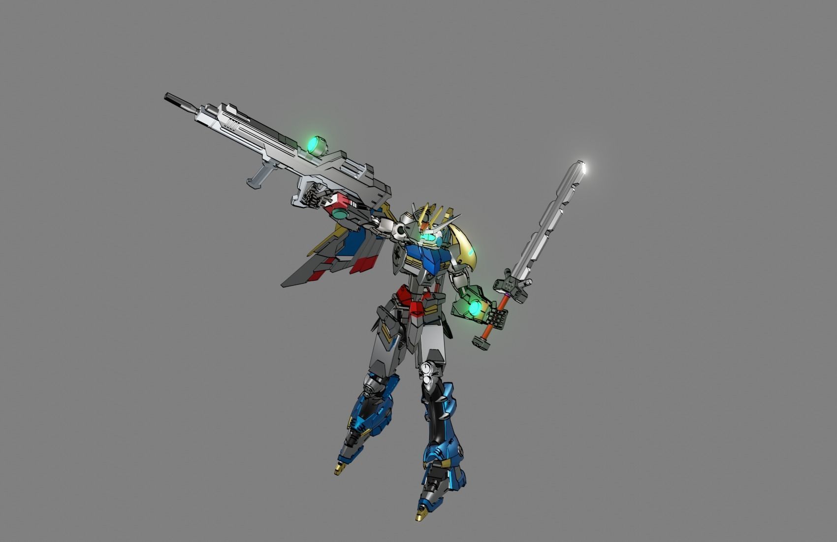 Attacker Gundam 12 A 3D model_11