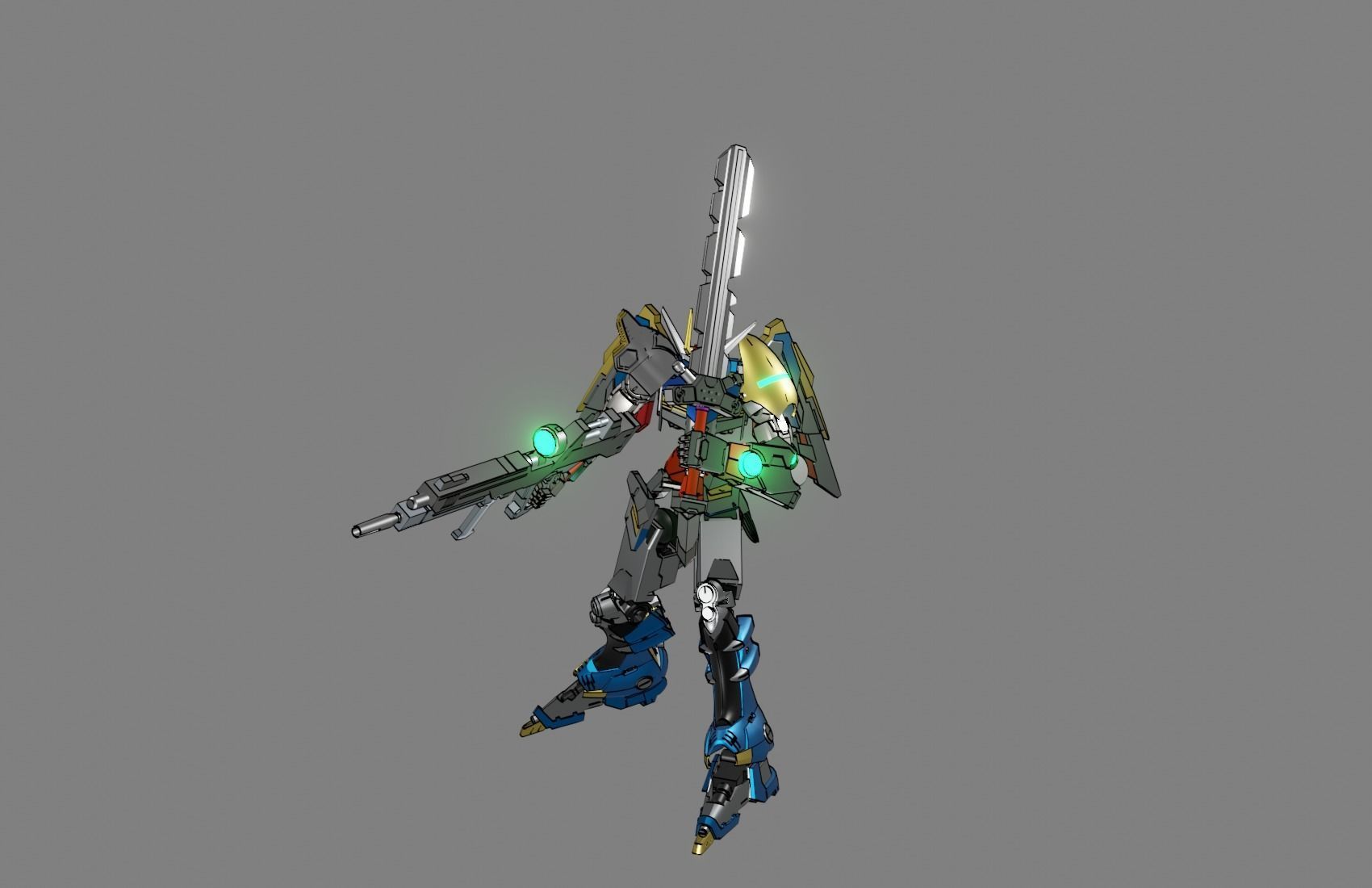 Attacker Gundam 12 A 3D model_7