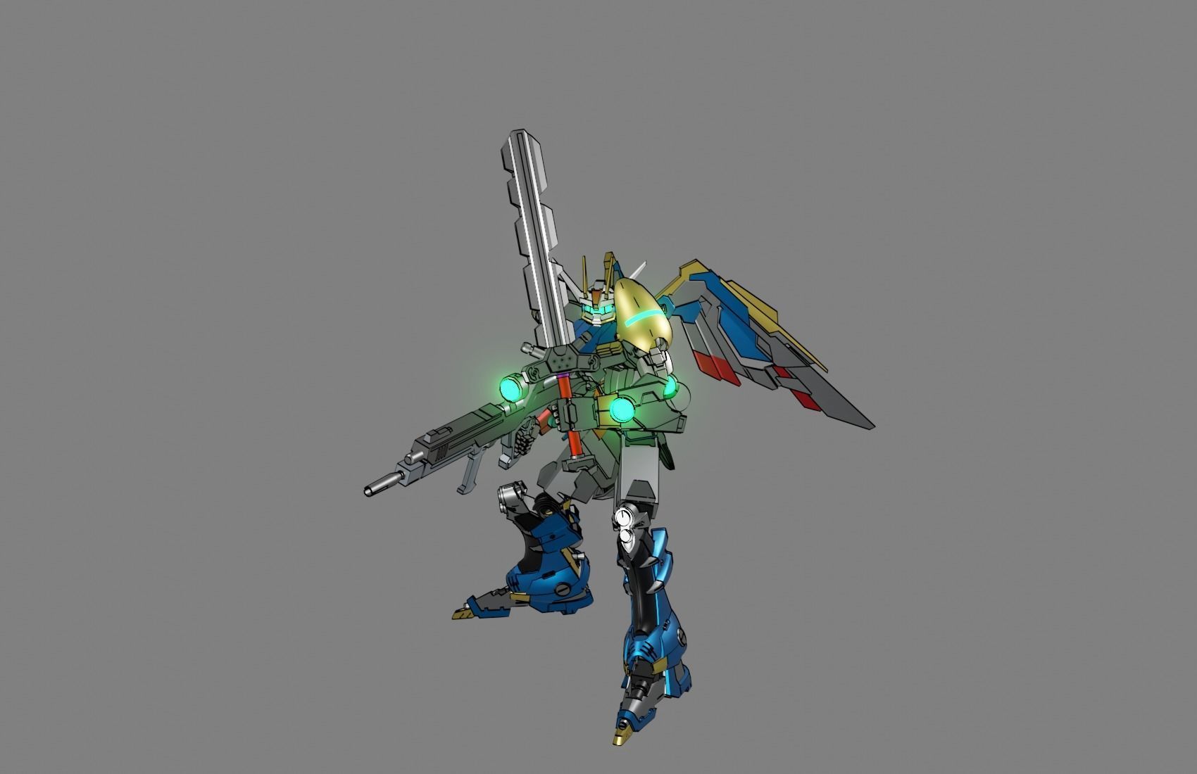 Attacker Gundam 12 A 3D model_1