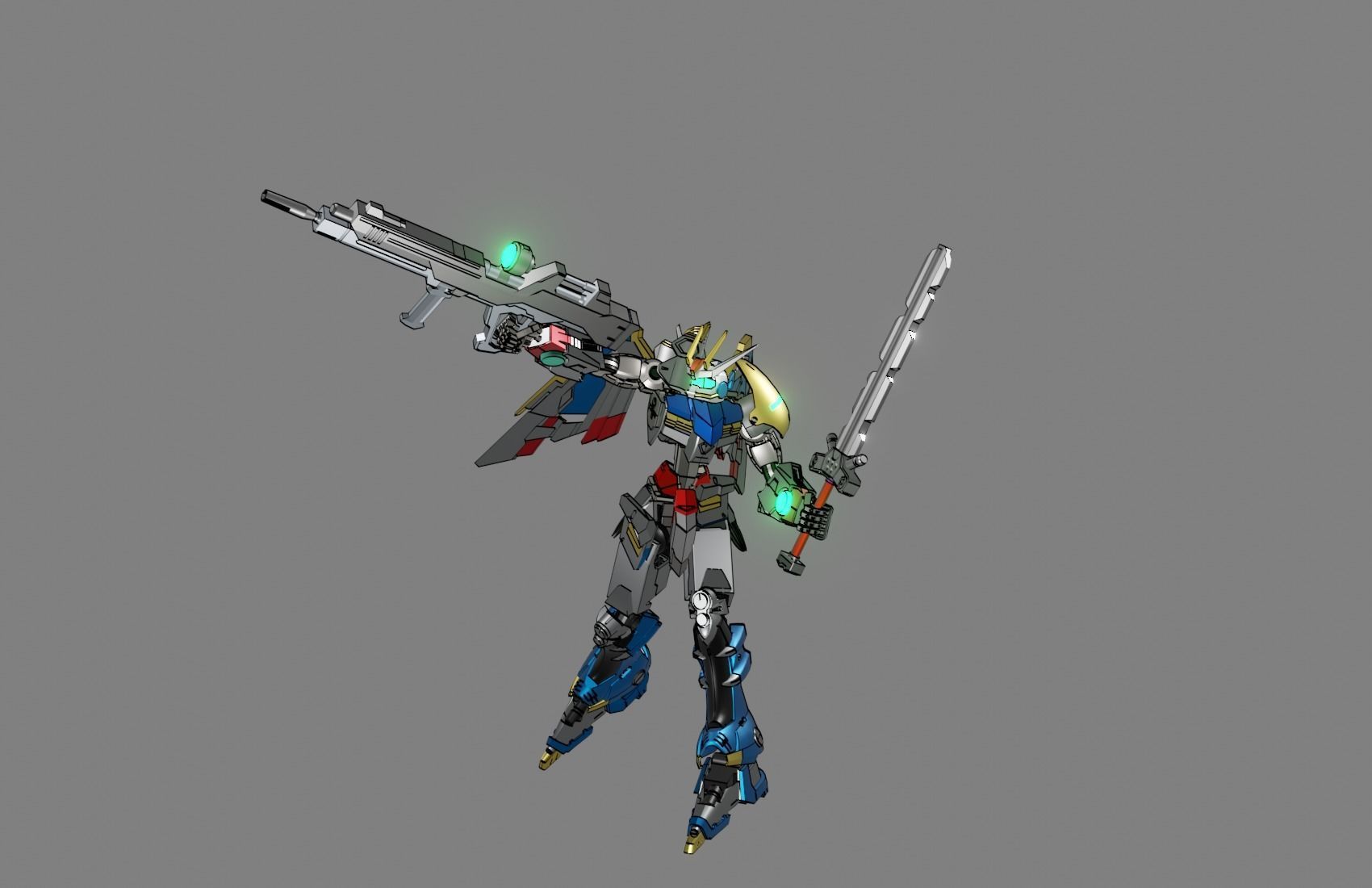 Attacker Gundam 12 A 3D model_10