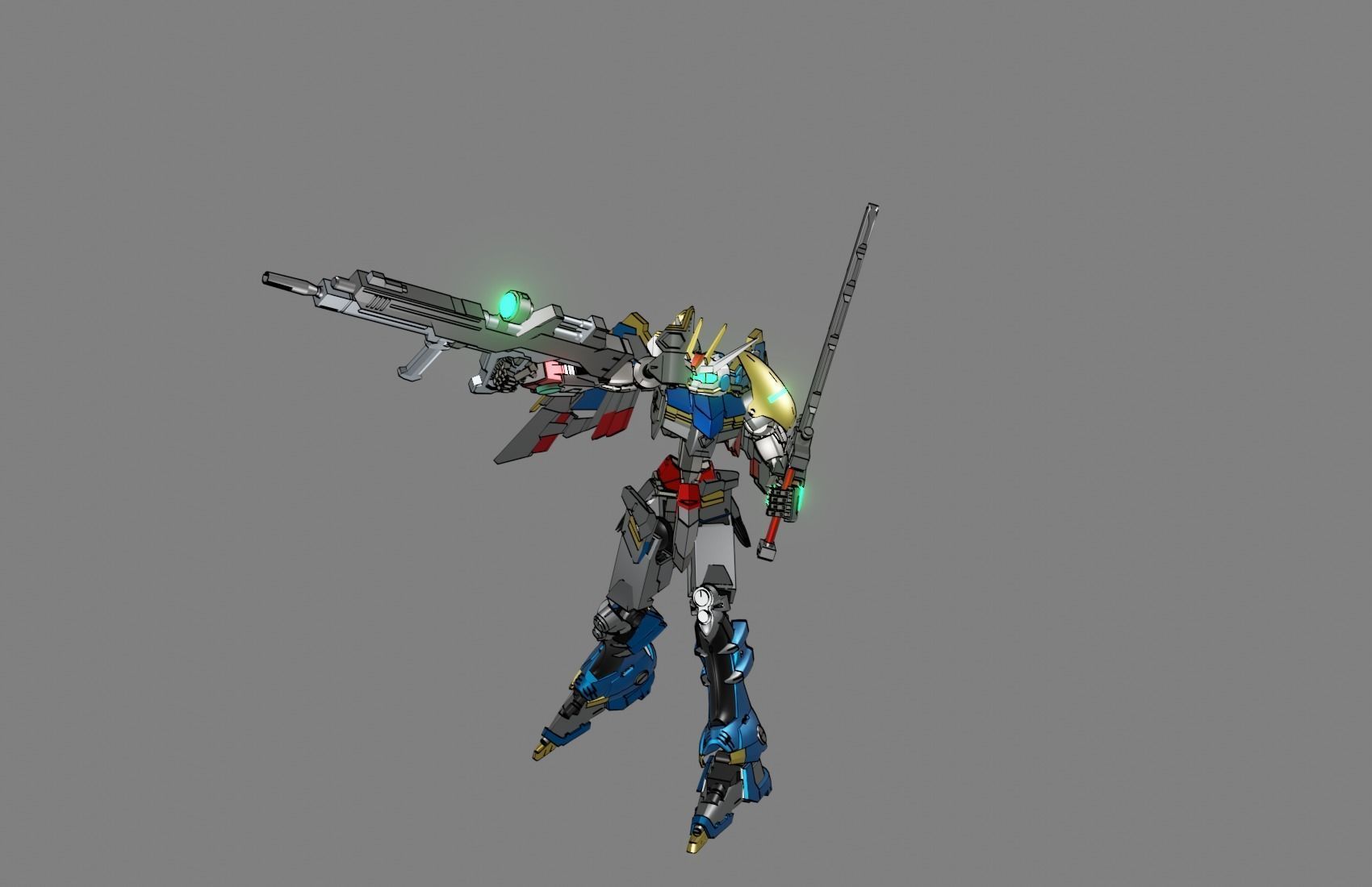 Attacker Gundam 12 A 3D model_9