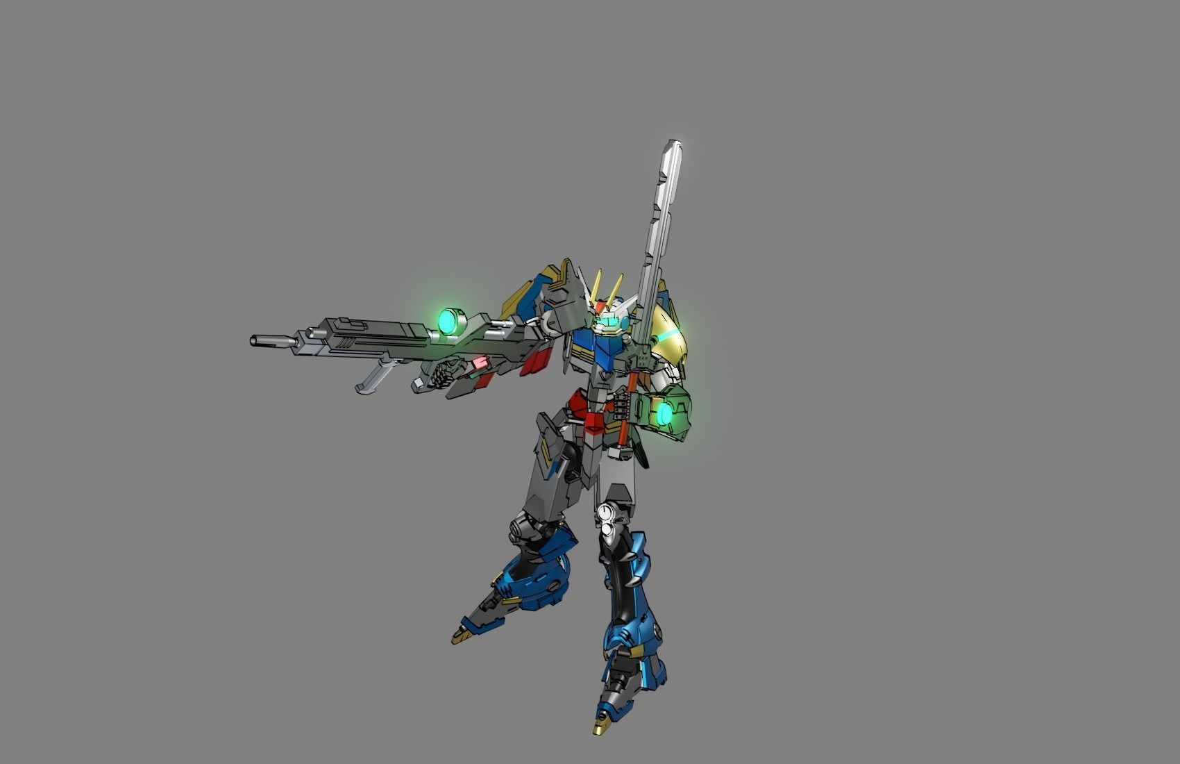 Attacker Gundam 12 A 3D model_8