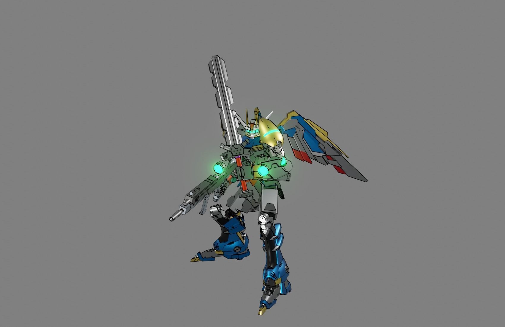 Attacker Gundam 12 A 3D model_2