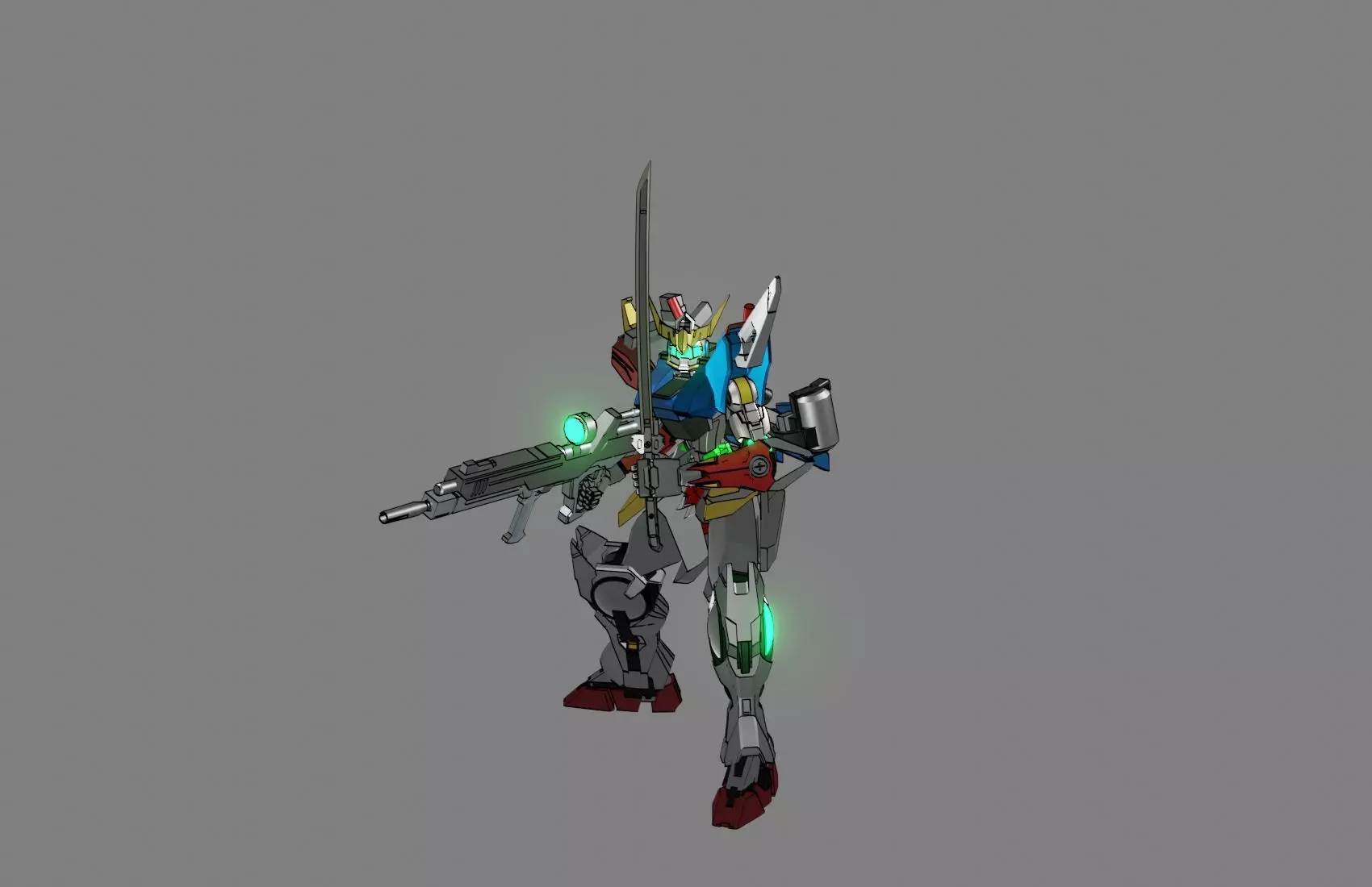 Attacker Gundam 1 A 3D model_0