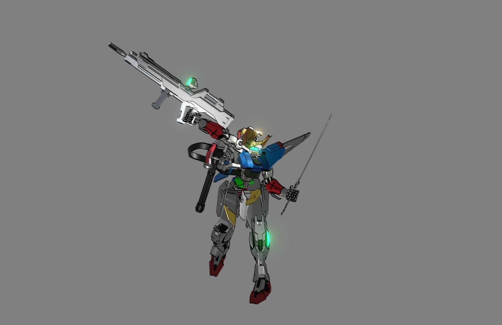 Attacker Gundam 1 A 3D model_14