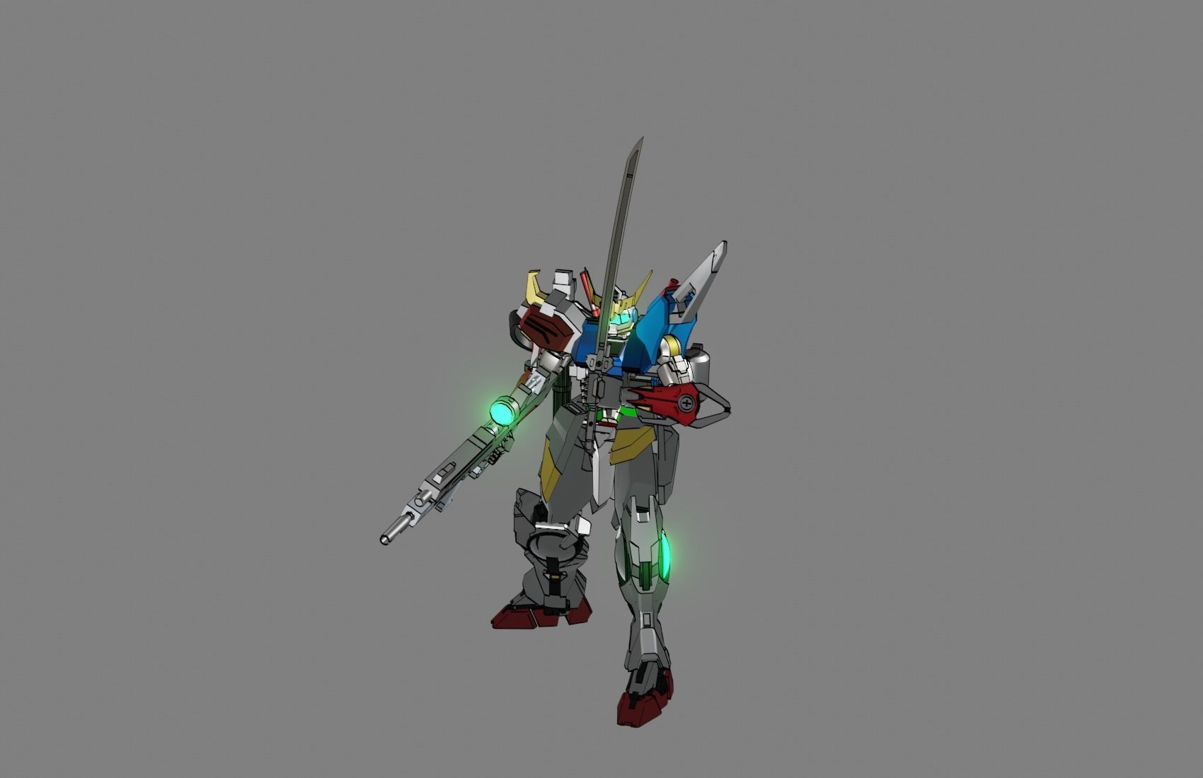 Attacker Gundam 1 A 3D model_6