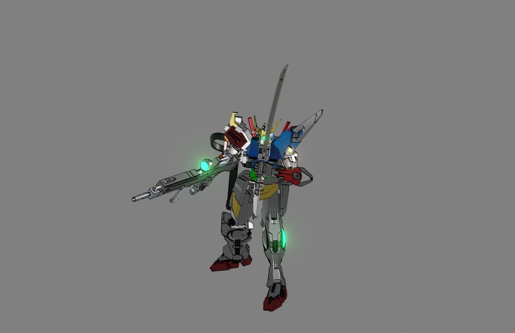 Attacker Gundam 1 A 3D model_7