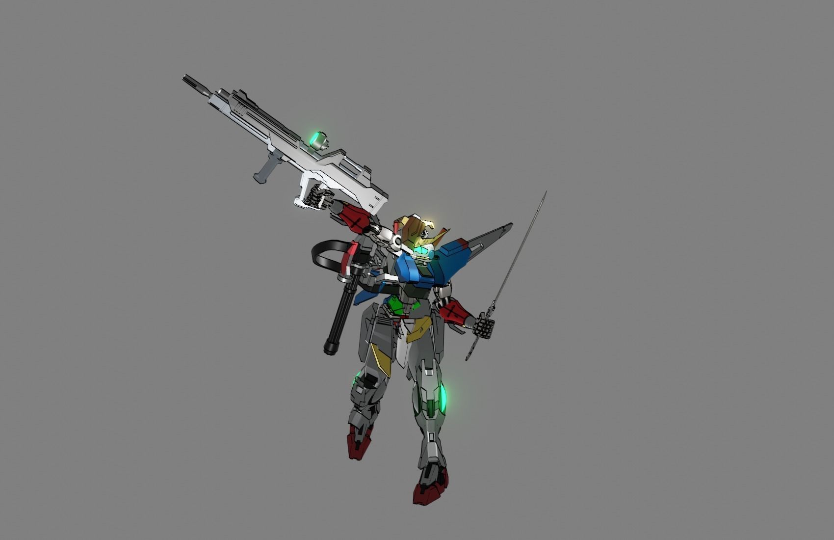 Attacker Gundam 1 A 3D model_15