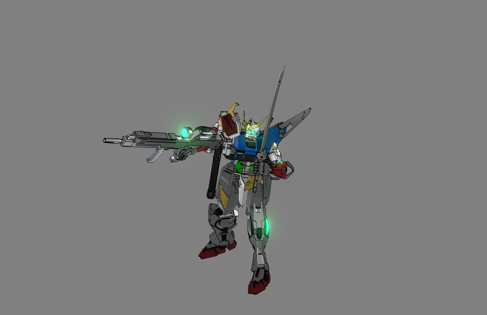 Attacker Gundam 1 A 3D model_8