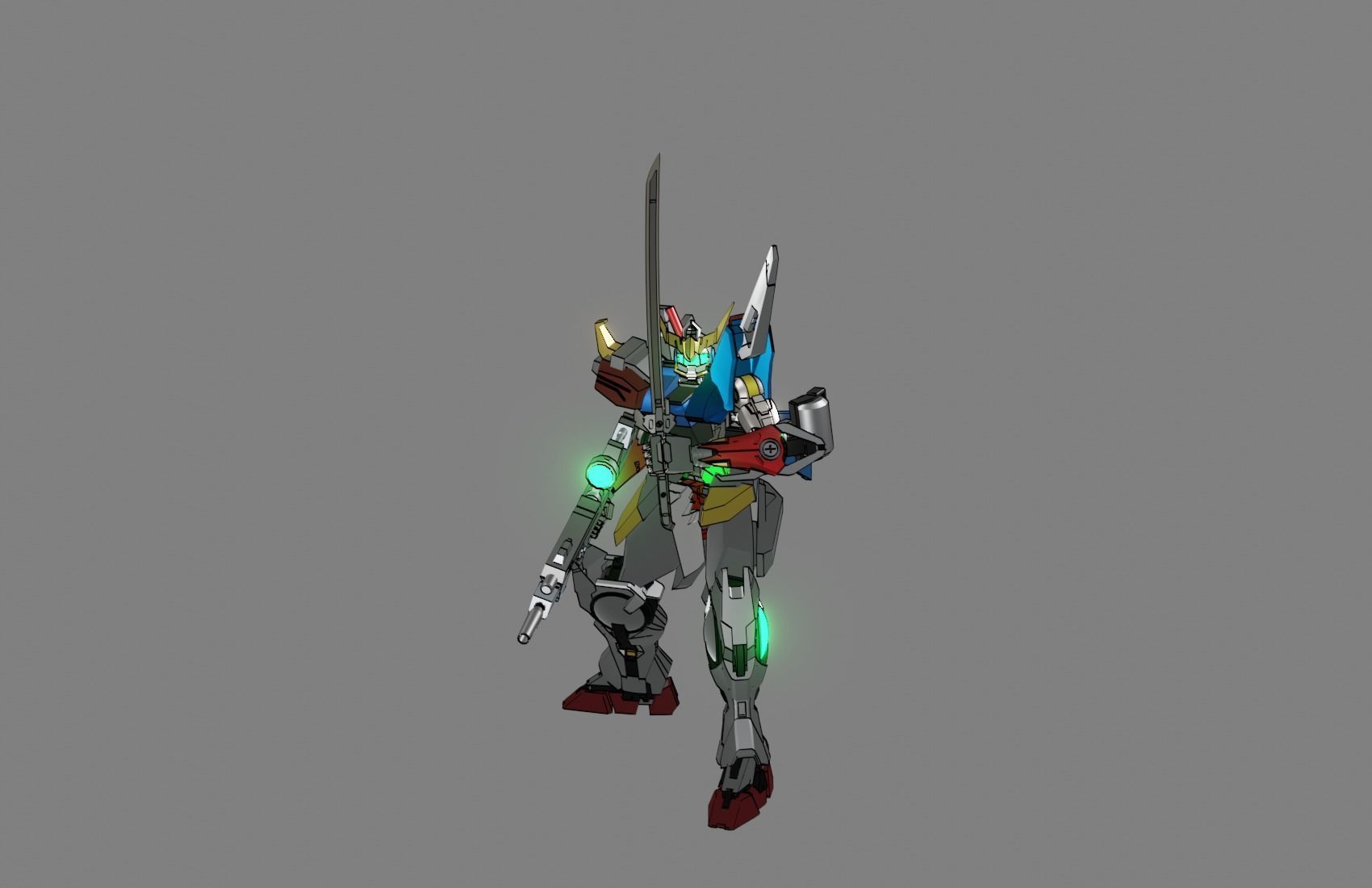 Attacker Gundam 1 A 3D model_4