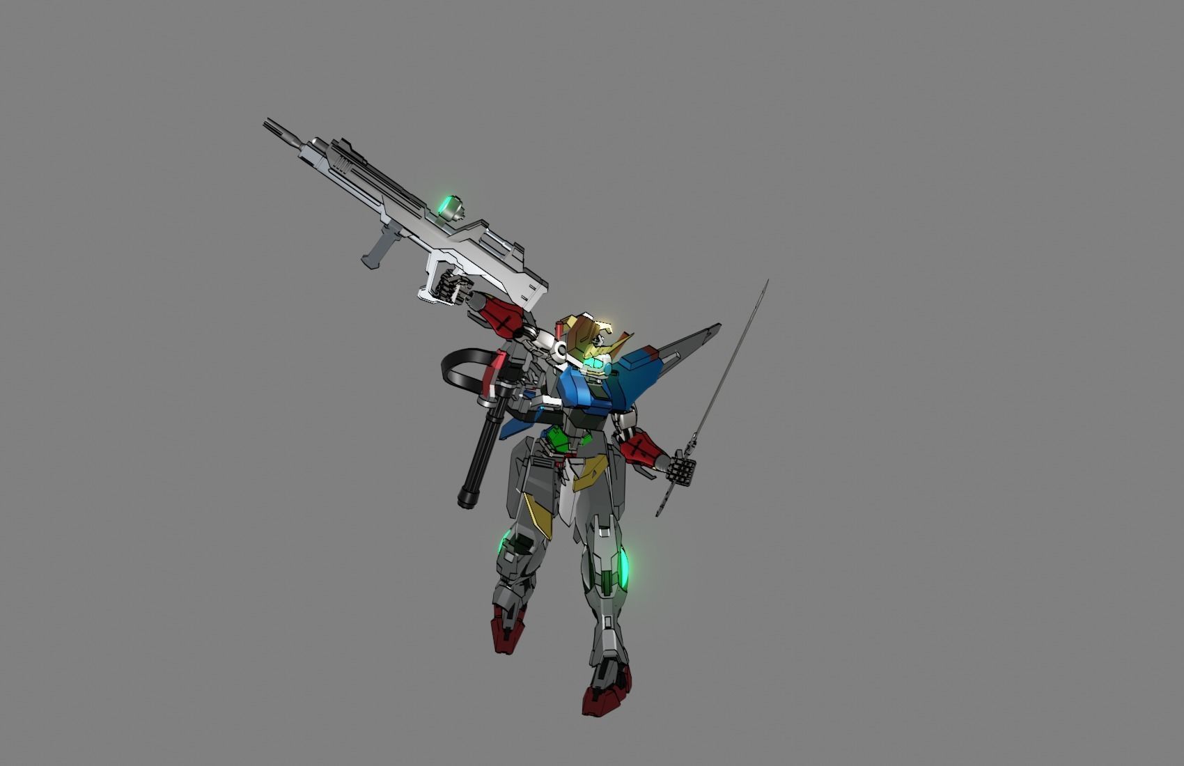 Attacker Gundam 1 A 3D model_17