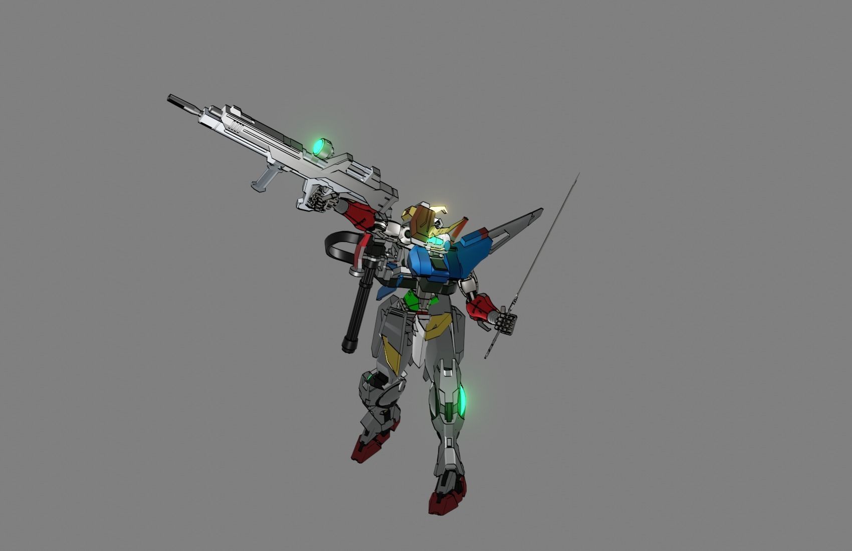Attacker Gundam 1 A 3D model_11