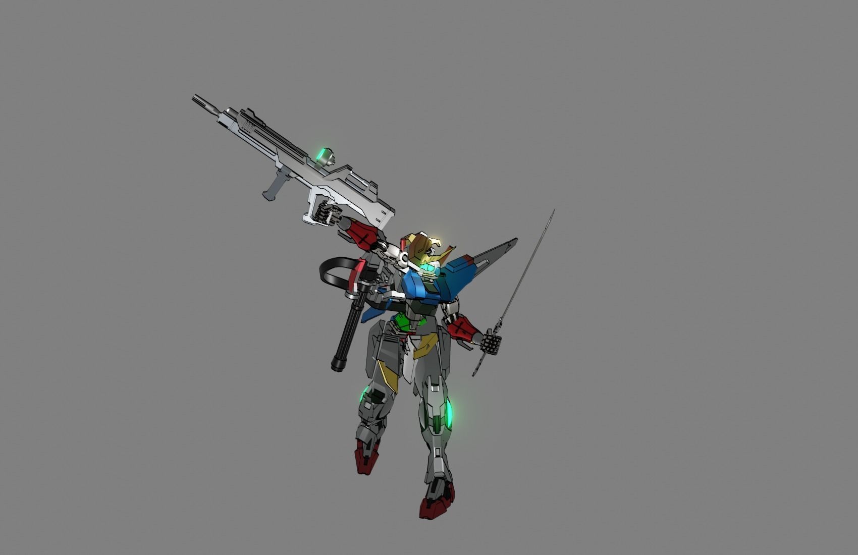 Attacker Gundam 1 A 3D model_19