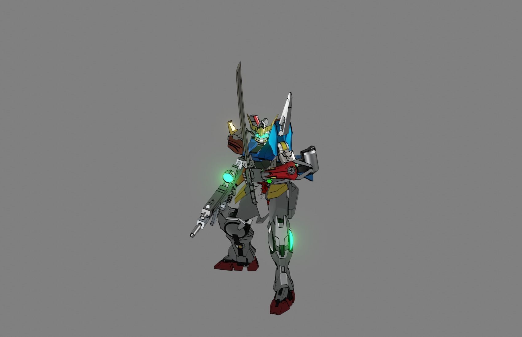 Attacker Gundam 1 A 3D model_3