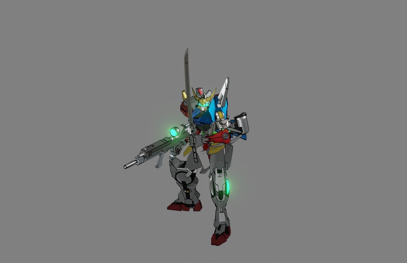 Attacker Gundam 1 A 3D model_1