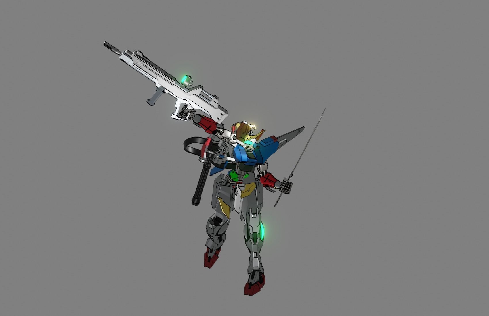 Attacker Gundam 1 A 3D model_13