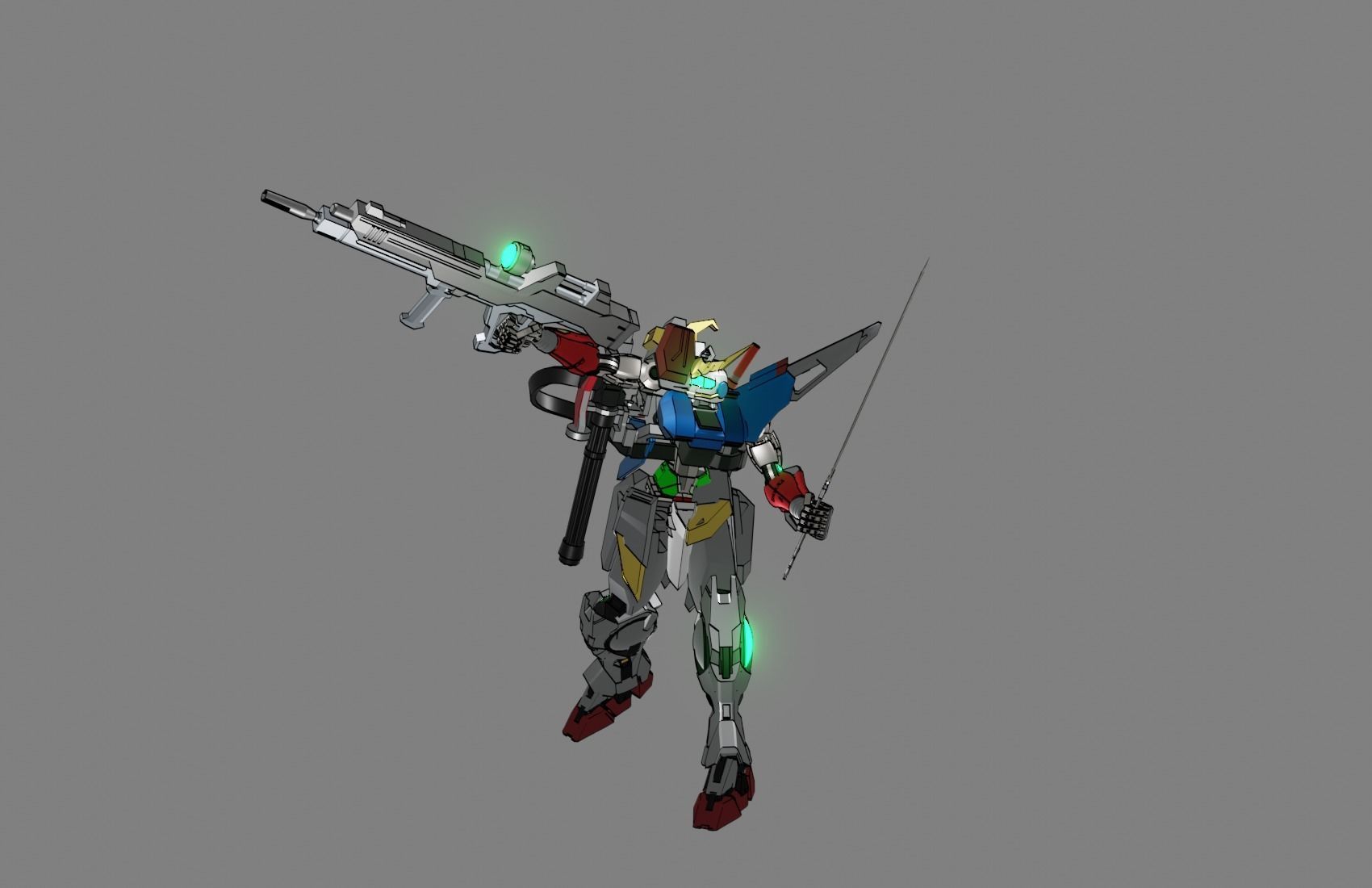 Attacker Gundam 1 A 3D model_10