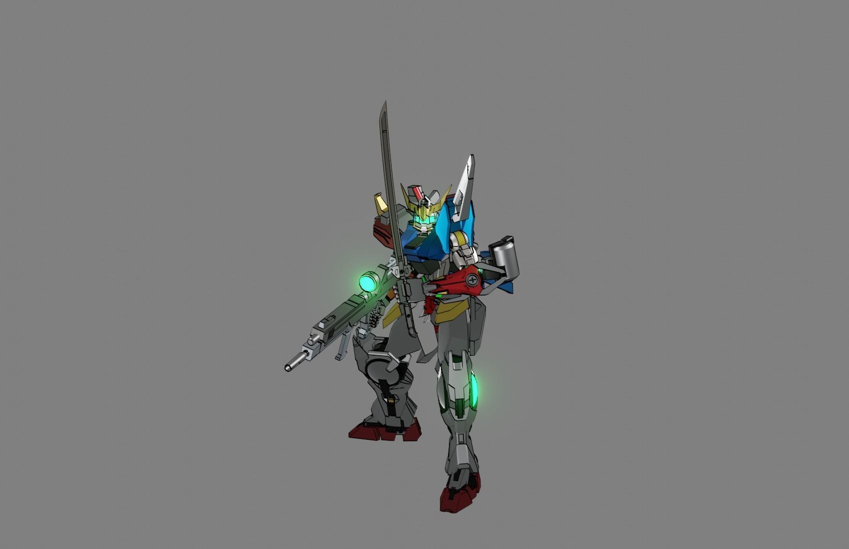 Attacker Gundam 1 A 3D model_2