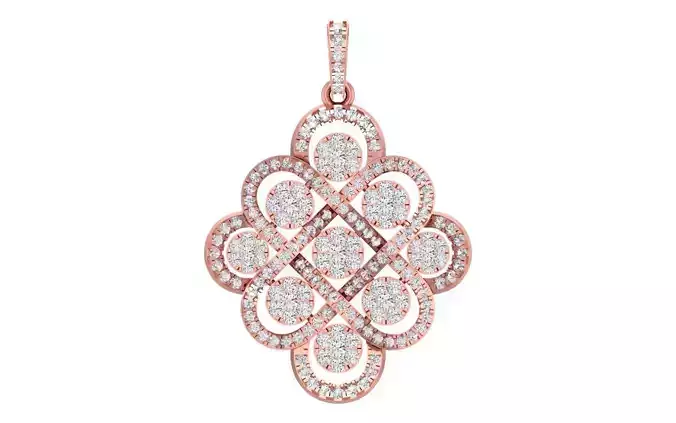 Solitaire Women Pendant 3dm STL OBJ FBX Render Details