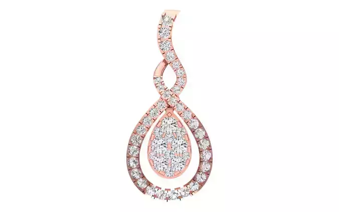 Solitaire Women Pendant 3dm STL OBJ FBX Render Details