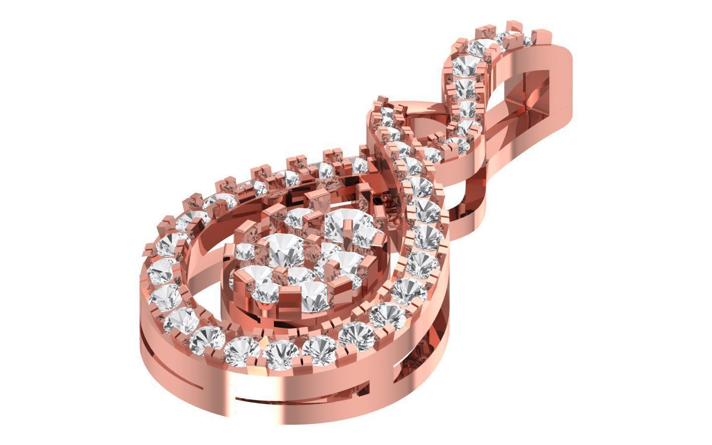 Solitaire Women Pendant 3dm STL OBJ FBX Render Details 3D print model_1