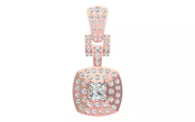 Solitaire Women Pendant 3dm STL OBJ FBX Render Details