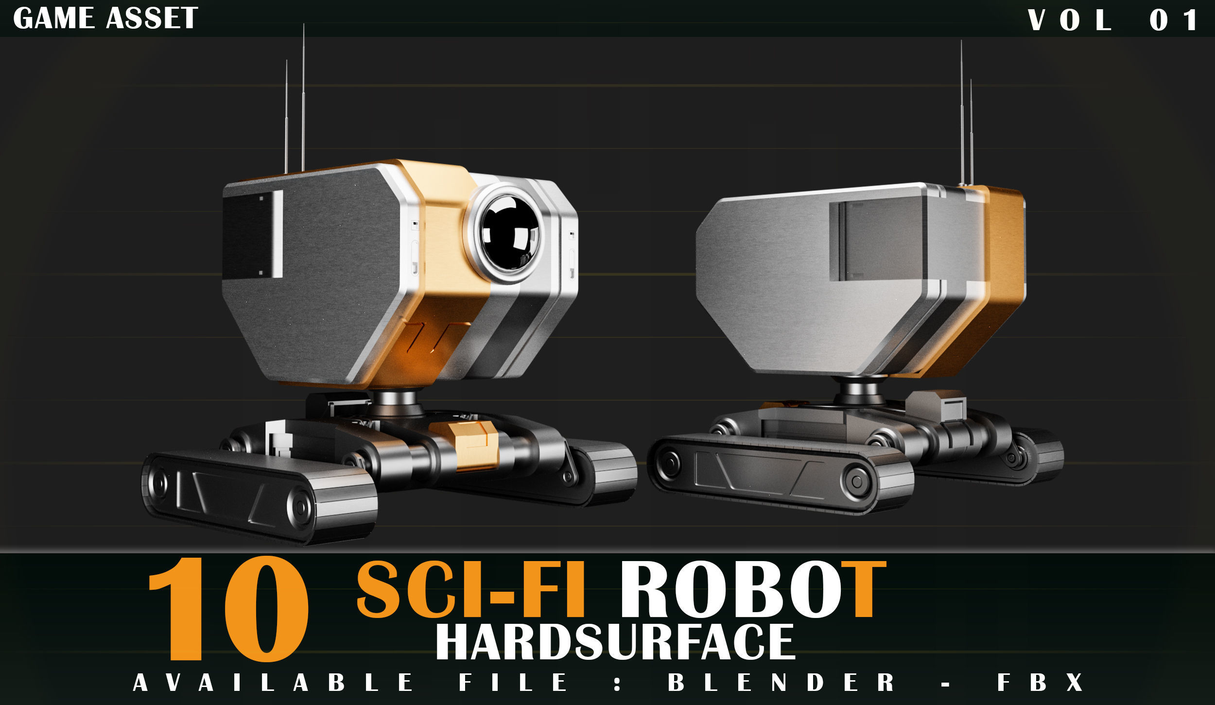 10 SCI-FI ROBOT GAME ASSET 3D model_5