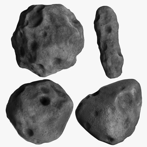 4 Asteroids Pack 3D model