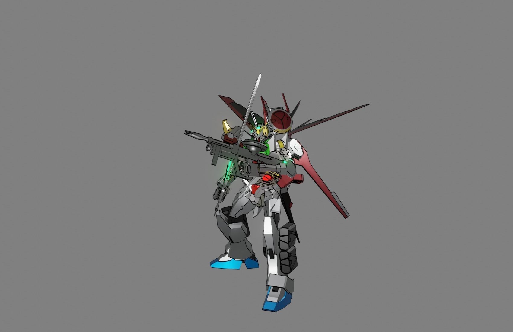 Attacker Gundam B 6 3D model_4
