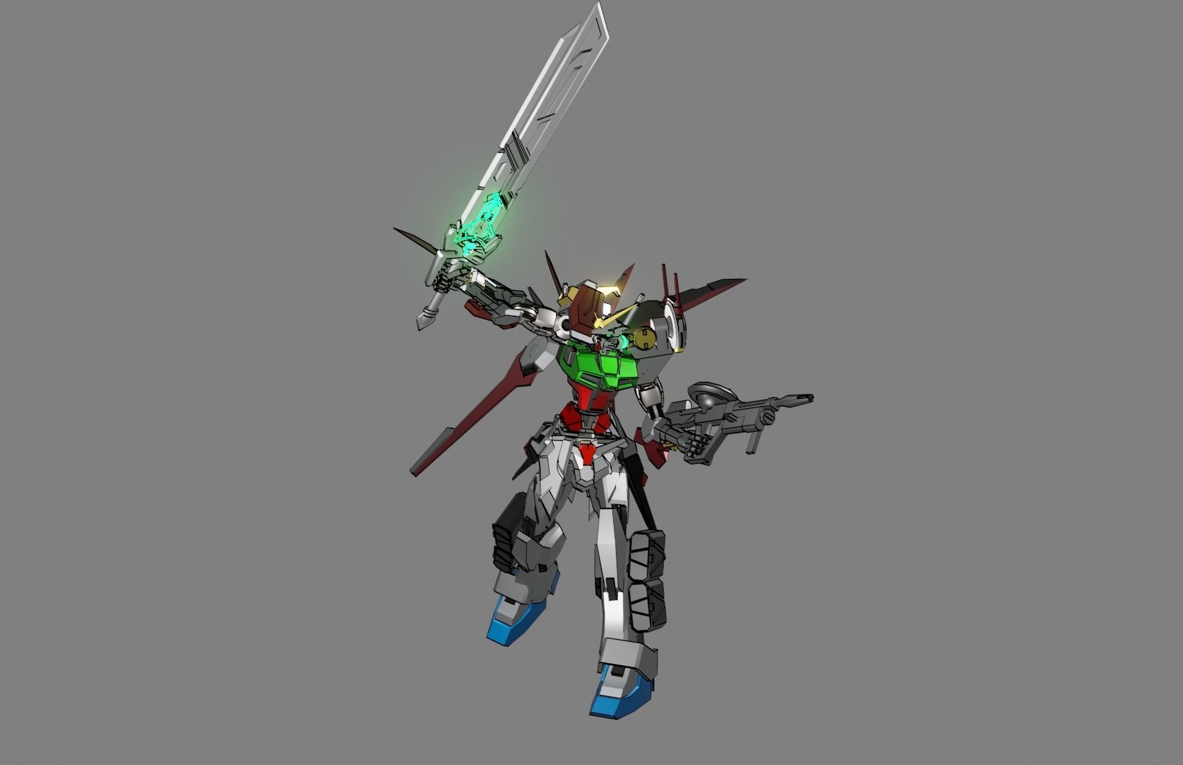 Attacker Gundam B 6 3D model_11