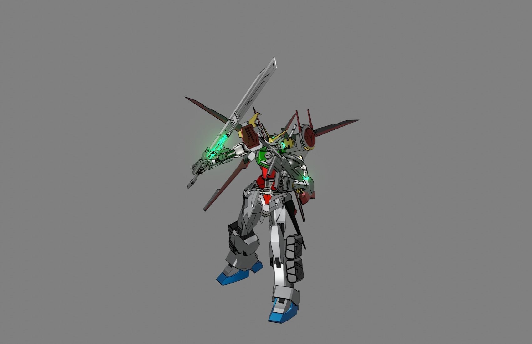 Attacker Gundam B 6 3D model_8