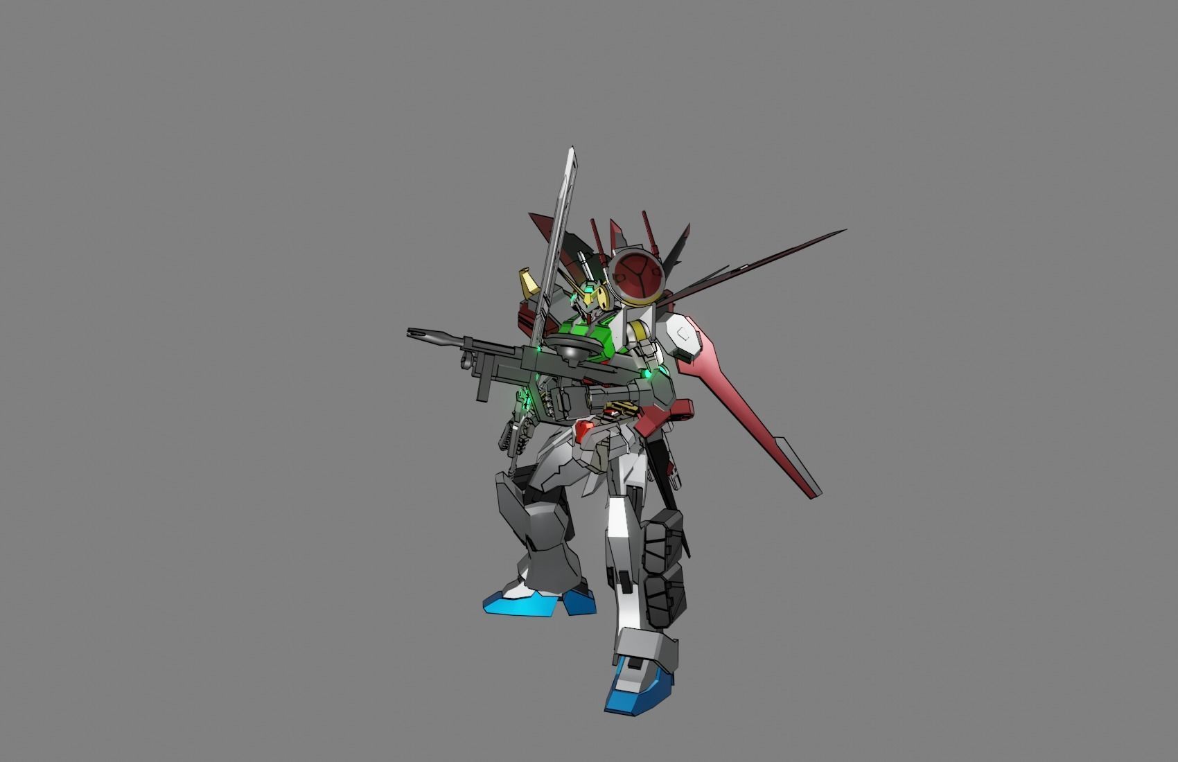 Attacker Gundam B 6 3D model_2