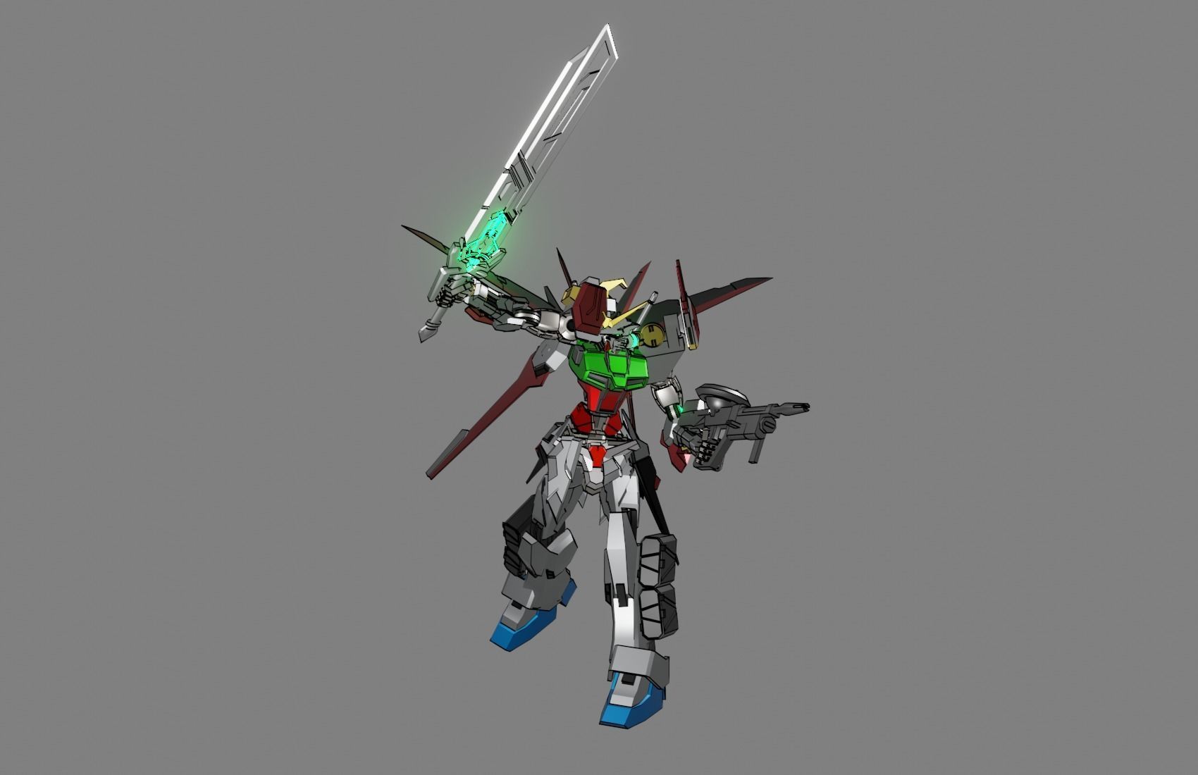 Attacker Gundam B 6 3D model_10
