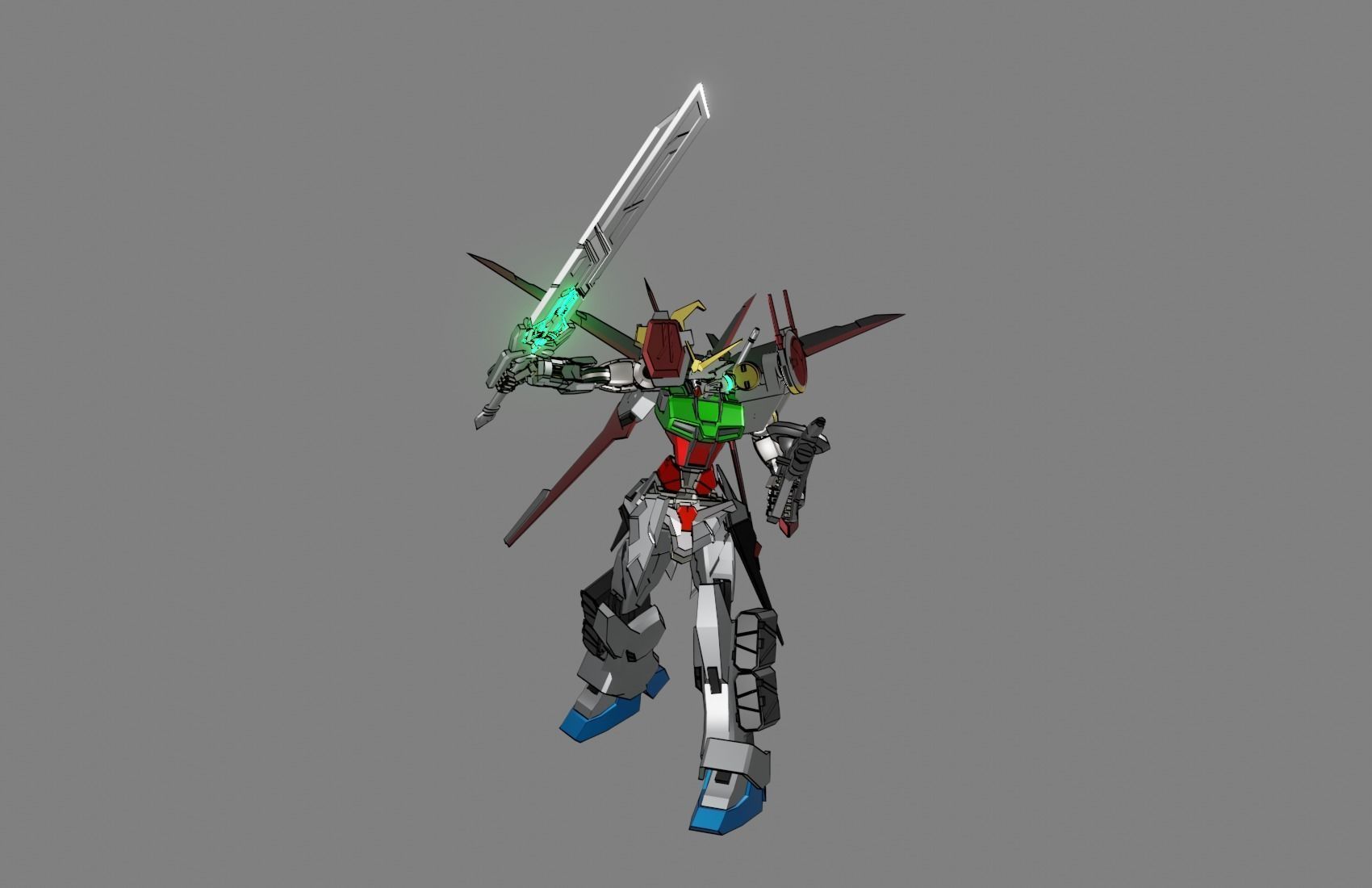 Attacker Gundam B 6 3D model_9