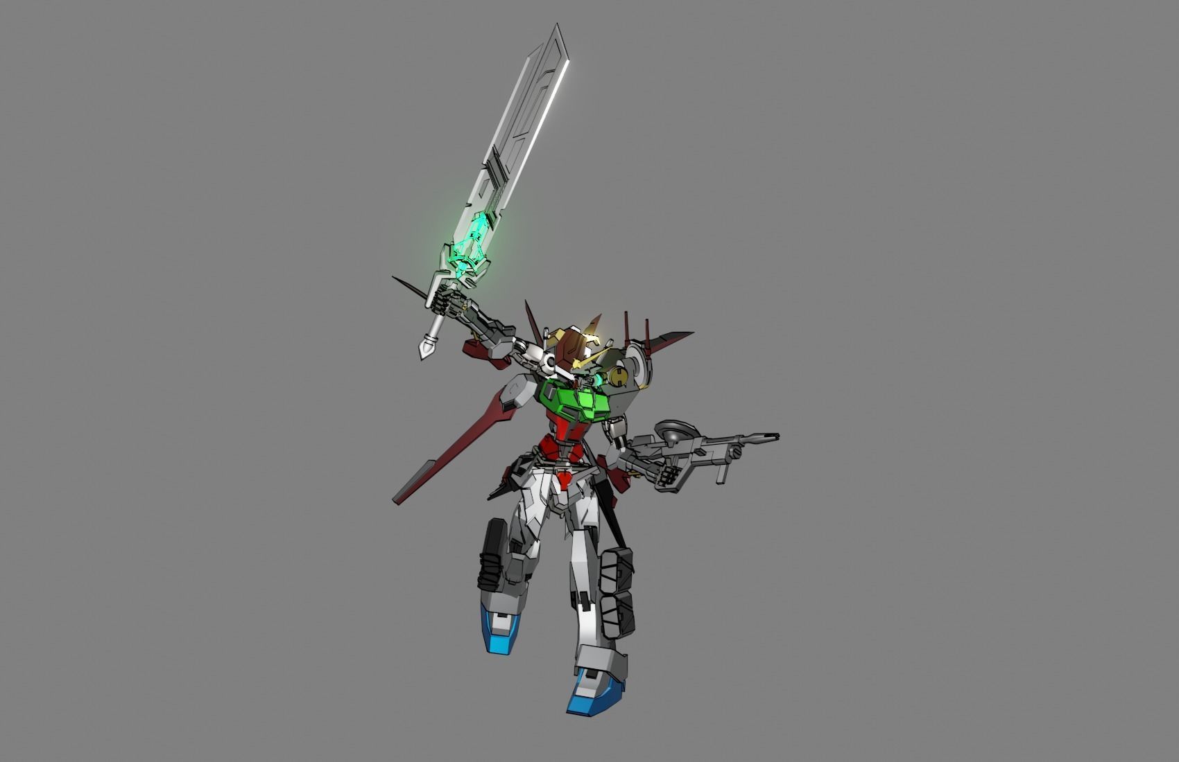 Attacker Gundam B 6 3D model_24