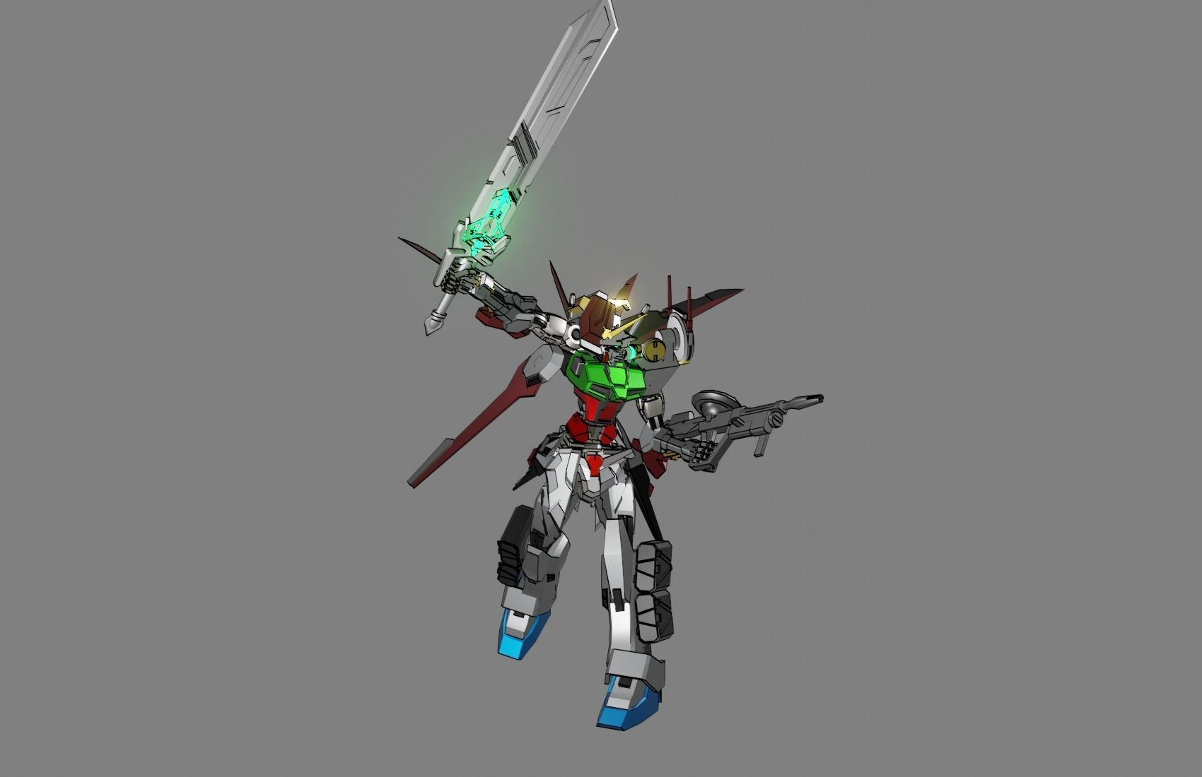 Attacker Gundam B 6 3D model_12